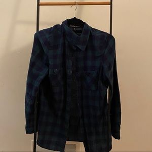 Green Plaid Button Down -L